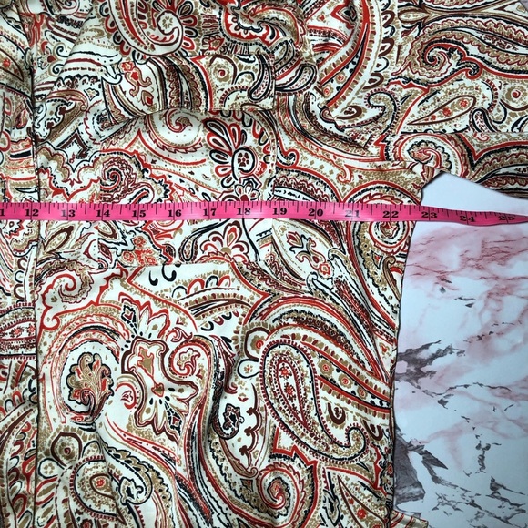 Chico’s paisley print long sleeve Satin Tunic size 2 12/14 - Picture 9 of 10